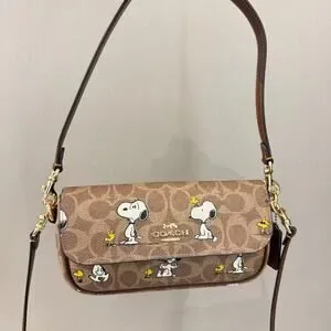 Coach | Bags | Coach X Peanuts Hailey Flap Bag In Signature